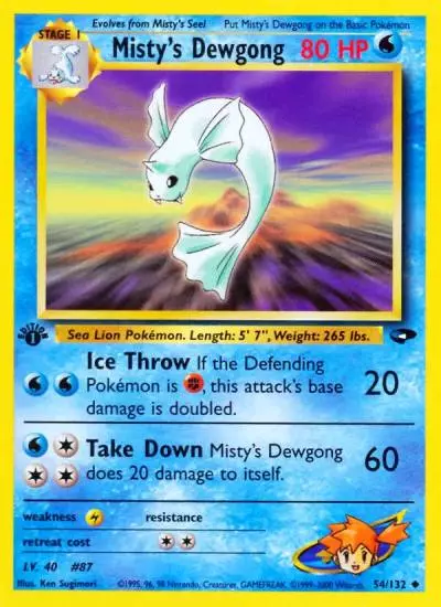 Misty's Dewgong 54/132 Gym Challenge Pokemon card