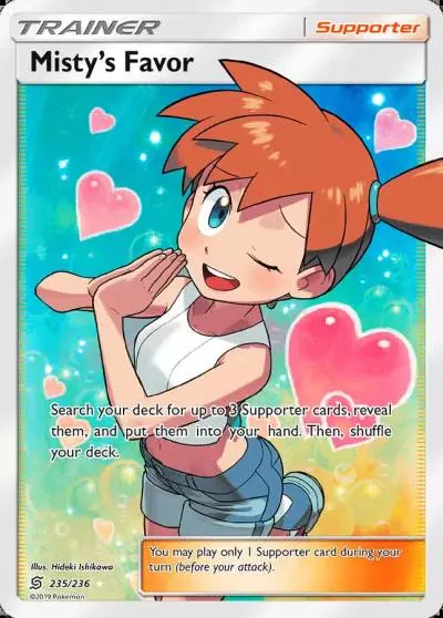 Misty's Favor 235/236 Unified Minds Pokemon card