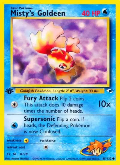 Misty's Goldeen 85/132 Gym Heroes Pokemon card