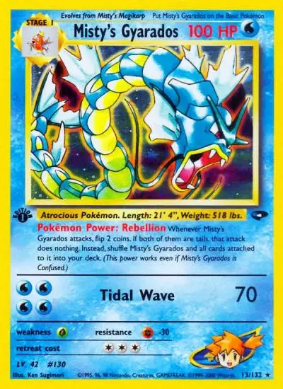 Misty's Gyarados 13/132 Gym Challenge Pokemon card