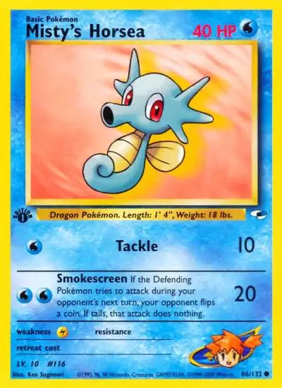 Misty's Horsea 86/132 Gym Heroes Pokemon card