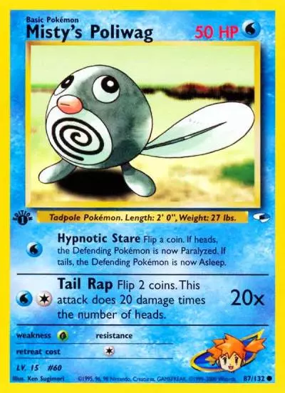 Misty's Poliwag 87/132 Gym Heroes Pokemon card