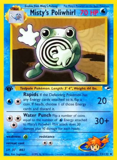 Misty's Poliwhirl 53/132 Gym Heroes Pokemon card