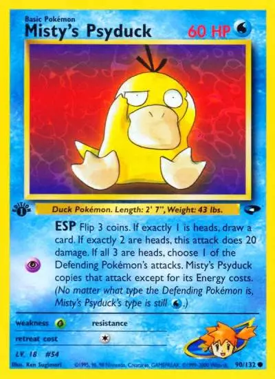 Misty's Psyduck 90/132 Gym Challenge Pokemon card
