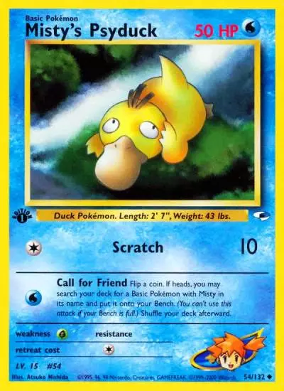 Misty's Psyduck 54/132 Gym Heroes Pokemon card