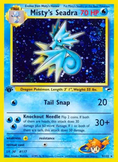 Misty's Seadra 9/132 Gym Heroes Pokemon card