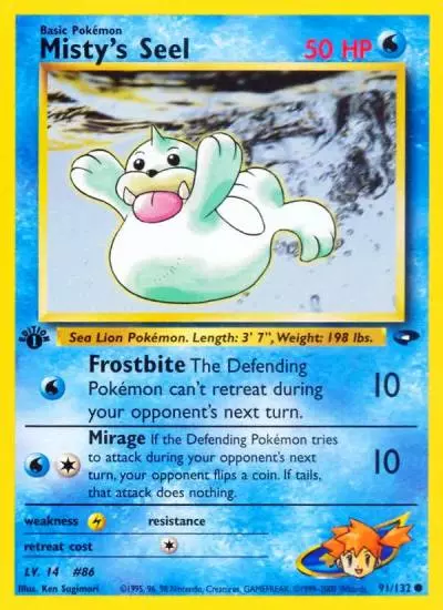 Misty's Seel 91/132 Gym Challenge Pokemon card