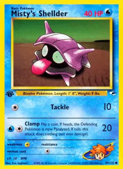Misty's Shellder 89/132 Gym Heroes Pokemon card