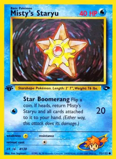 Misty's Staryu 92/132 Gym Challenge Pokemon card