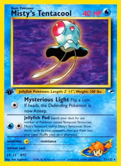 Misty's Tentacool 32/132 Gym Heroes Pokemon card