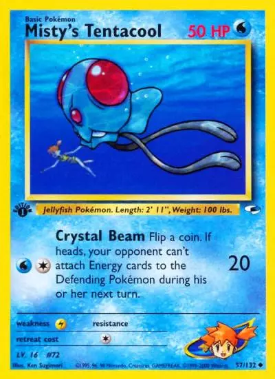 Misty's Tentacool 57/132 Gym Heroes Pokemon card