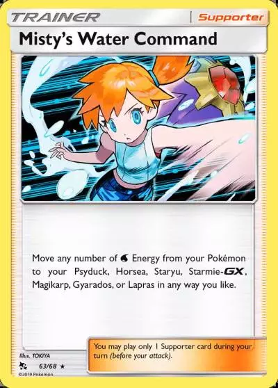 Misty's Water Command 63/68 Hidden Fates Pokemon card