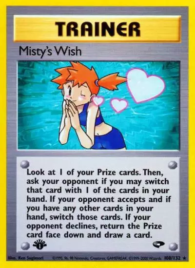 Misty's Wish 108/132 Gym Challenge Pokemon card