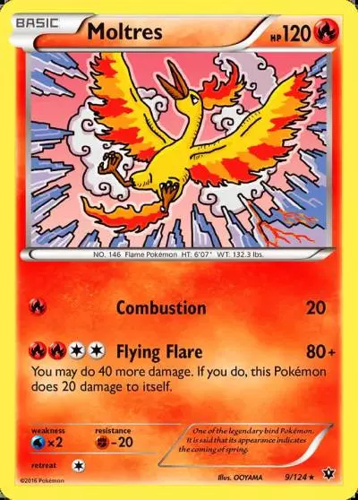 Moltres 9/124 Fates Collide Pokemon card