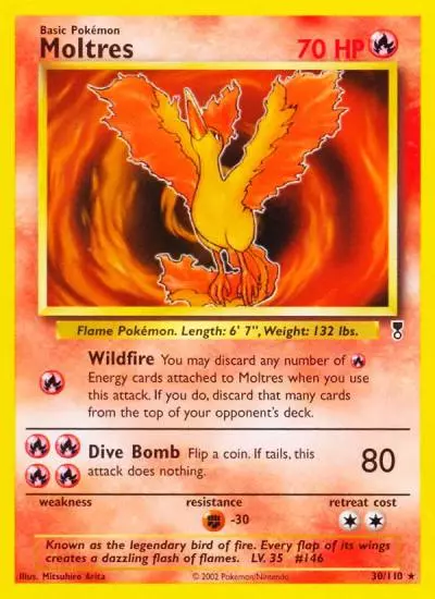 Moltres 30/110 Legendary Collection Pokemon card