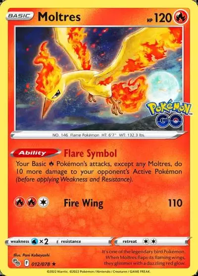 Moltres 12/78 Pokémon GO Pokemon card