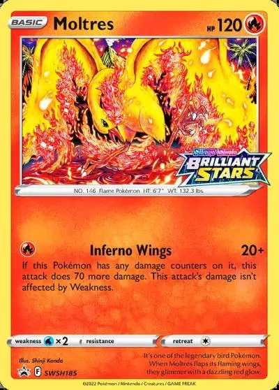Moltres SWSH185/307 SWSH Black Star Promos Pokemon card