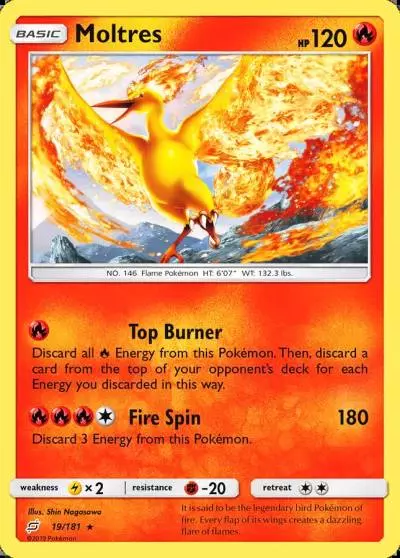 Moltres 19/181 Team Up Pokemon card