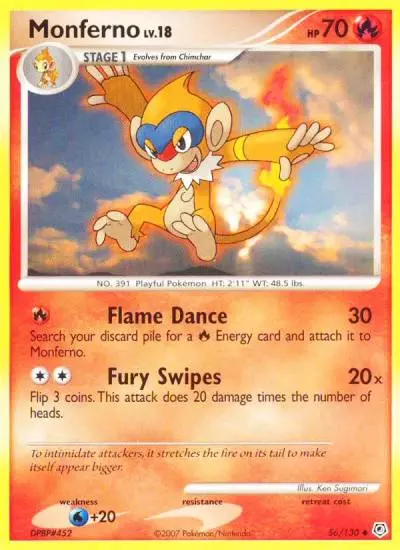 Monferno 56/130 Diamond & Pearl Pokemon card