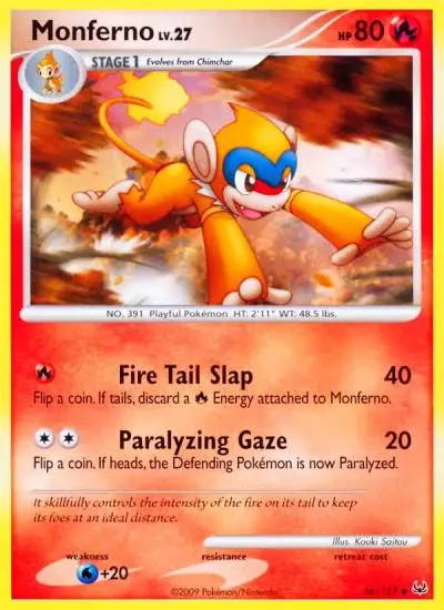 Monferno 56/127 Platinum Pokemon card