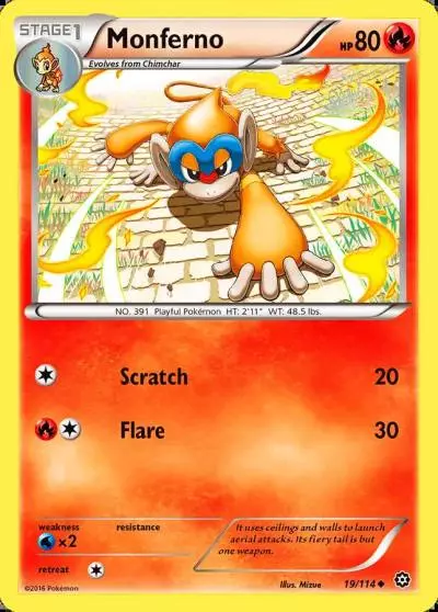 Monferno 19/114 Steam Siege Pokemon card