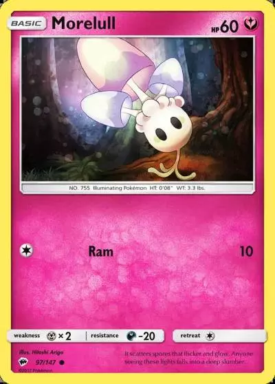 Morelull 97/147 Burning Shadows Pokemon card