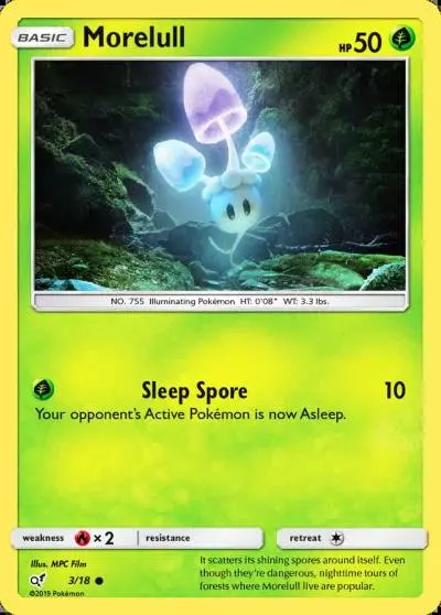 Morelull 3/18 Detective Pikachu Pokemon card