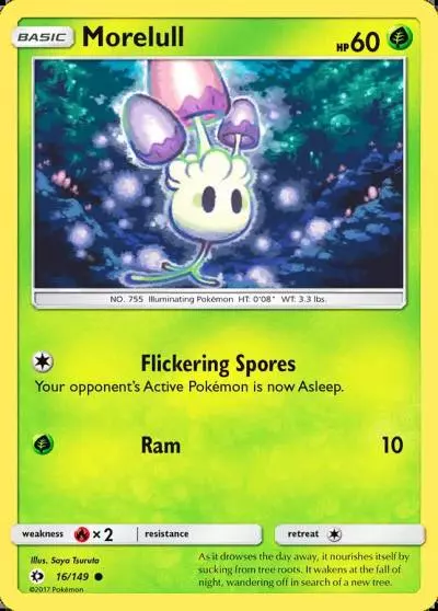 Morelull 16/149 Sun & Moon Pokemon card