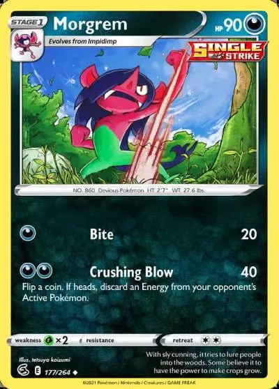 Morgrem 177/264 Fusion Strike Pokemon card