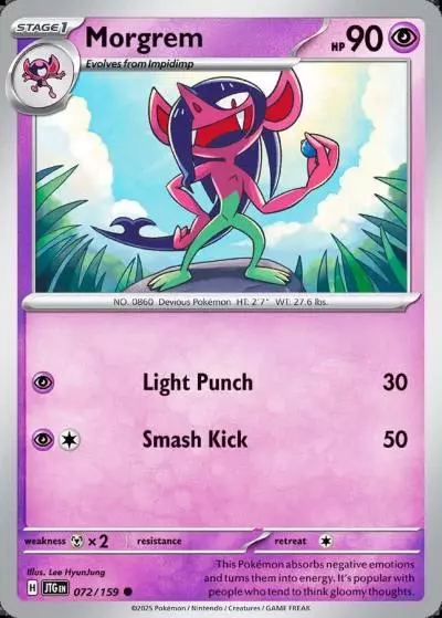 Morgrem 72/159 Journey Together Pokemon card