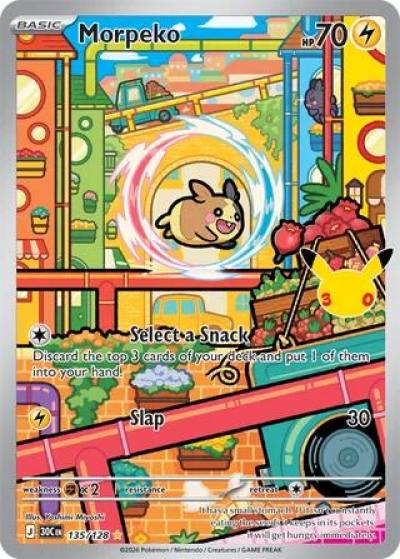 Morpeko 135/128 30th Celebration Pokemon card