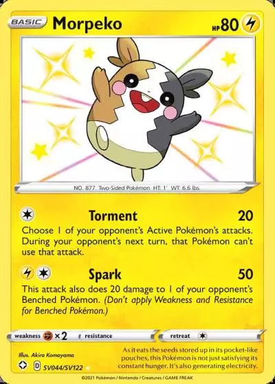 Morpeko SV044/122 Shining Fates Shiny Vault Pokemon card