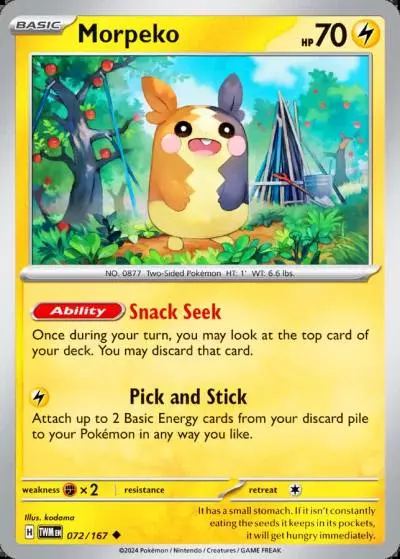 Morpeko 72/167 Twilight Masquerade Pokemon card