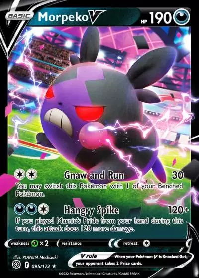 Morpeko V 95/172 Brilliant Stars Pokemon card
