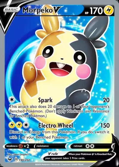 Morpeko V 190/202 Sword & Shield Pokemon card