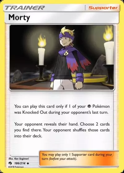 Morty 186/214 Lost Thunder Pokemon card