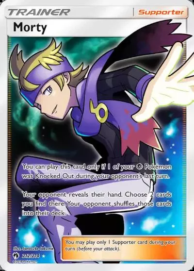 Morty 212/214 Lost Thunder Pokemon card