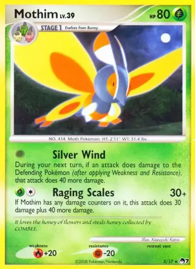 Mothim 5/17 POP Series 7 Pokemon card