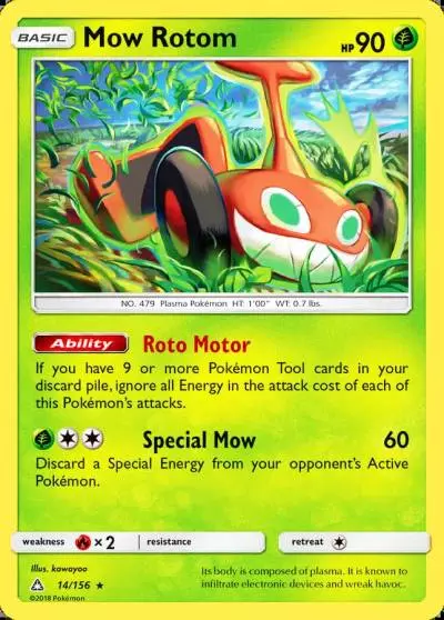Mow Rotom 14/156 Ultra Prism Pokemon card