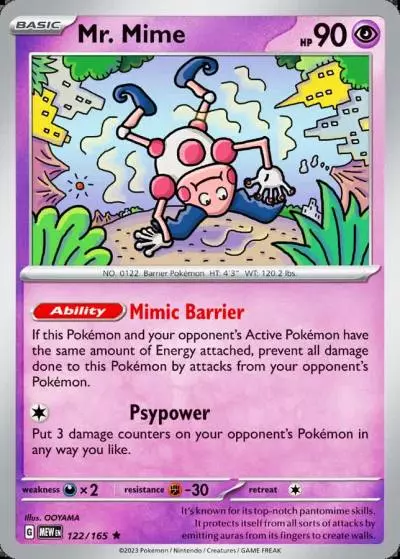 Mr. Mime 122/165 151 Pokemon card