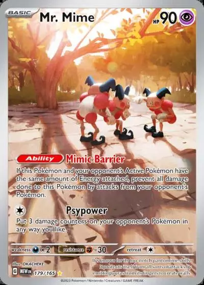 Mr. Mime 179/165 151 Pokemon card
