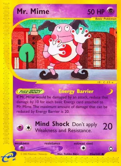 Mr. Mime 95/147 Aquapolis Pokemon card