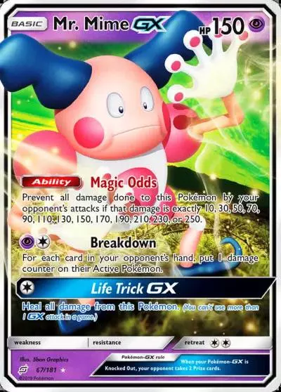 Mr. Mime-GX 67/181 Team Up Pokemon card