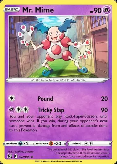 Mr. Mime 67/196 Lost Origin Pokemon card