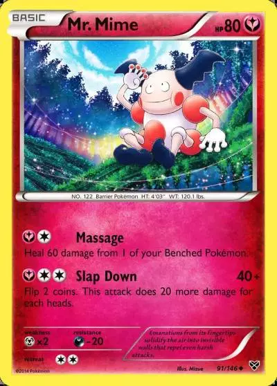 Mr. Mime 91/146 XY Pokemon card