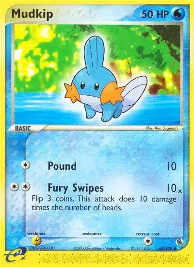 Mudkip 60/109 Ruby & Sapphire Pokemon card