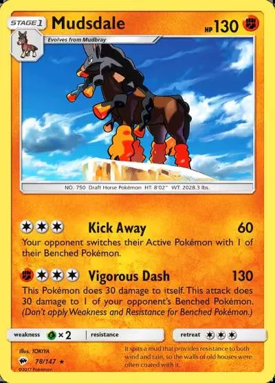 Mudsdale 78/147 Burning Shadows Pokemon card