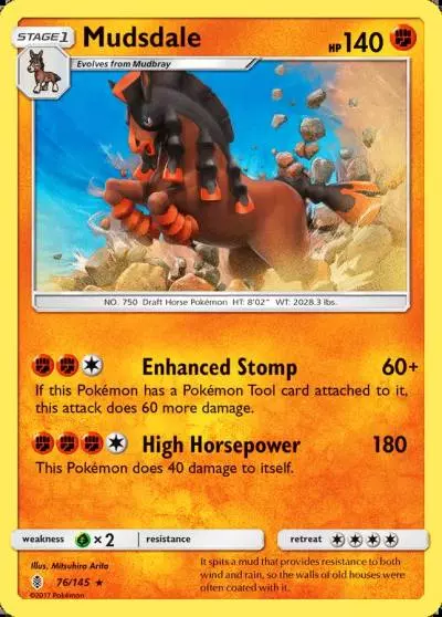 Mudsdale 76/145 Guardians Rising Pokemon card