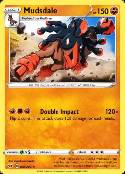 Mudsdale 106/202 Sword & Shield Pokemon card