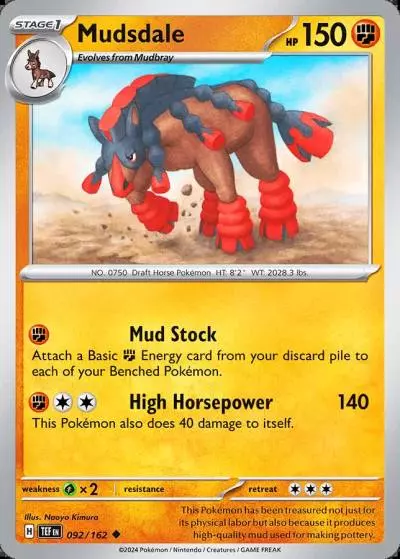 Mudsdale 92/162 Temporal Forces Pokemon card